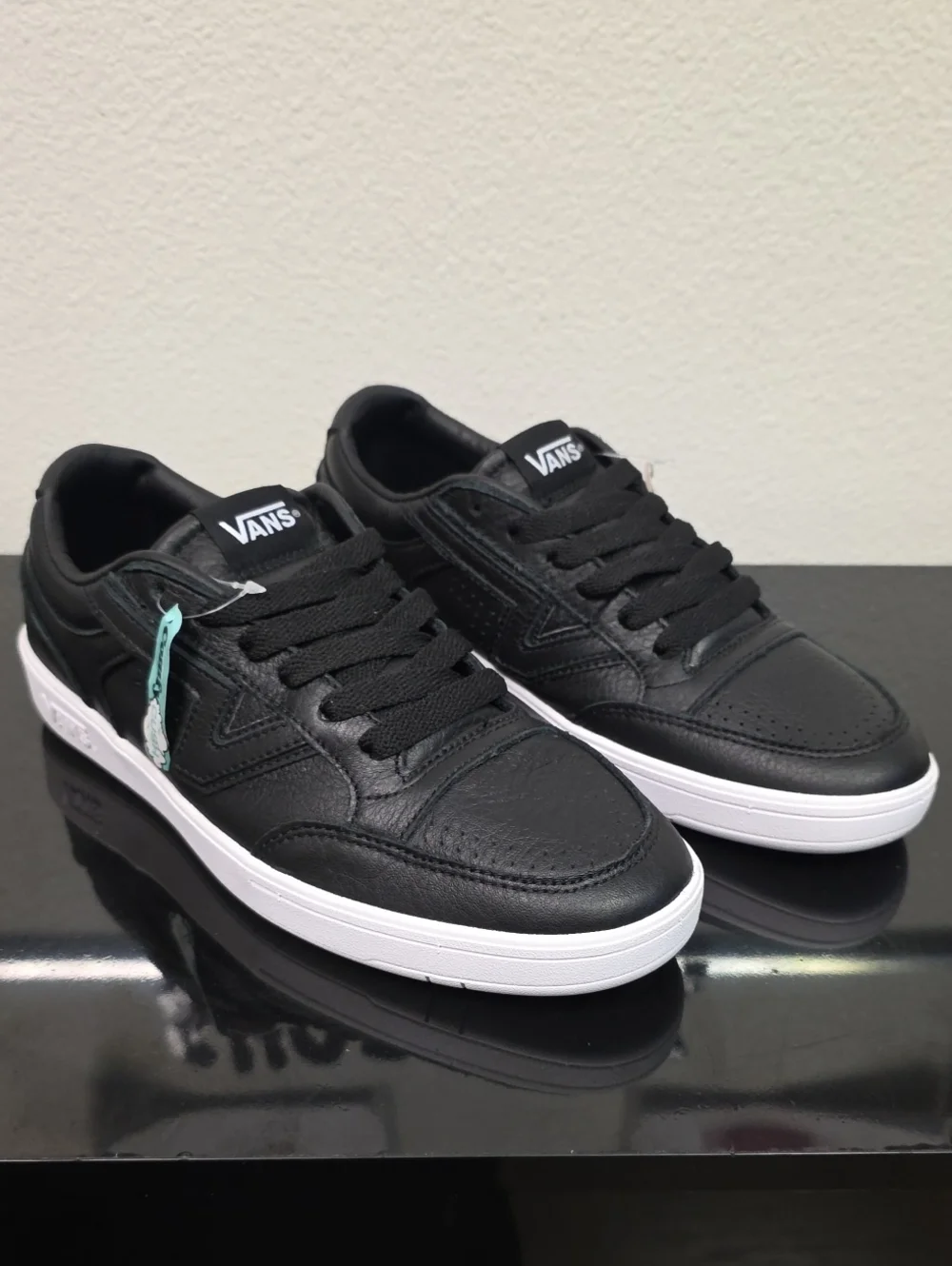 Vans Lowland CC Black Leather Comfy Cush Men 8.5 Women 10 New